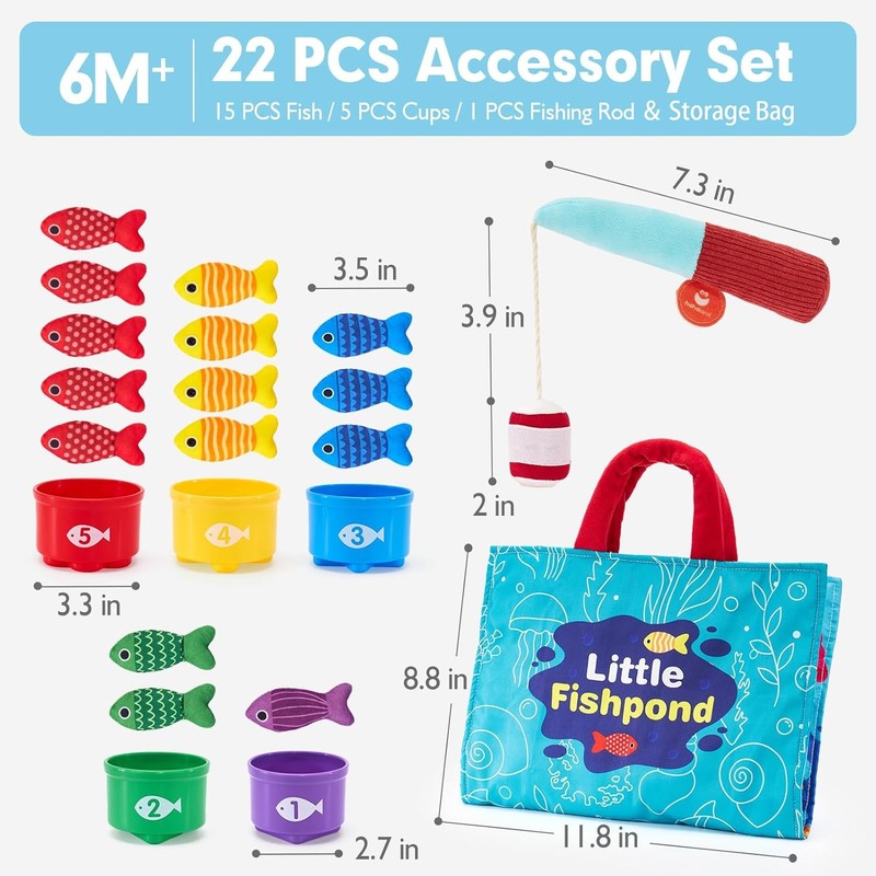 Montessori Toddler Toy 10-in-1 Fishing Game Stacking Cups Learning7