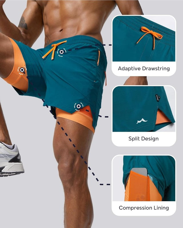 Men'S Athletic Running Shorts with Liner Ultra Lightweight Workout Shorts 5"/ 7"2