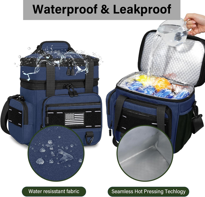 xpandable Tactical Insulated Lunch Box 16L Blue Leakproof Cooler Bag Heavy Duty3
