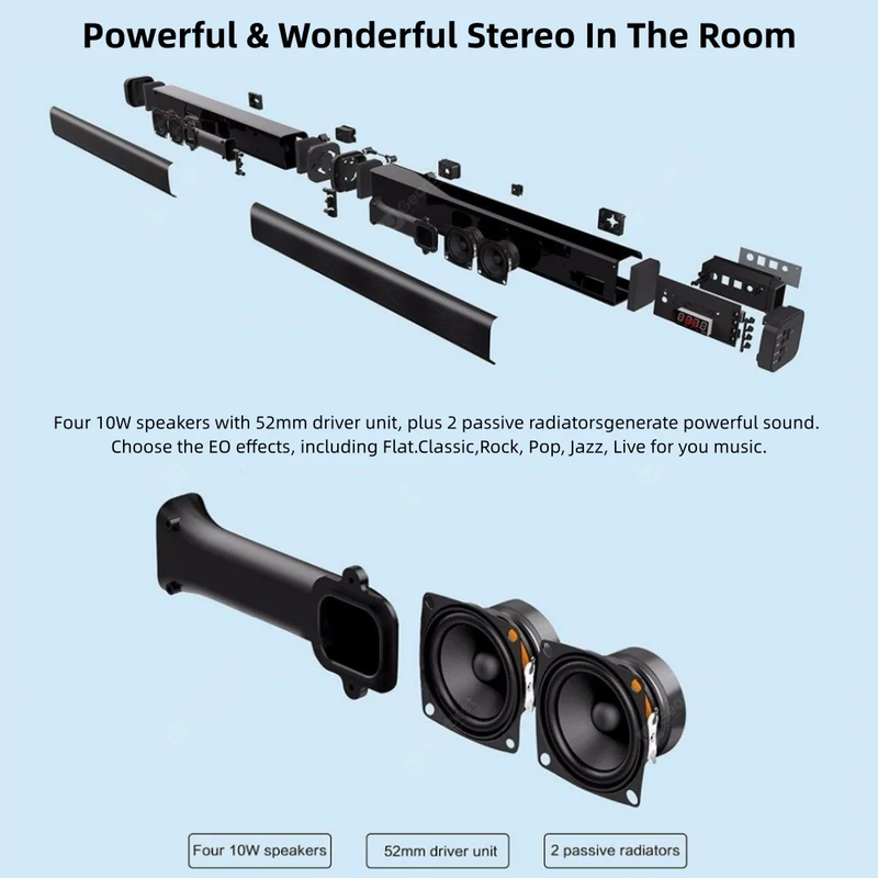 120W Bluetooth 5.0 TV Sound Bar 3D Surround Home Theater Split Soundbar2