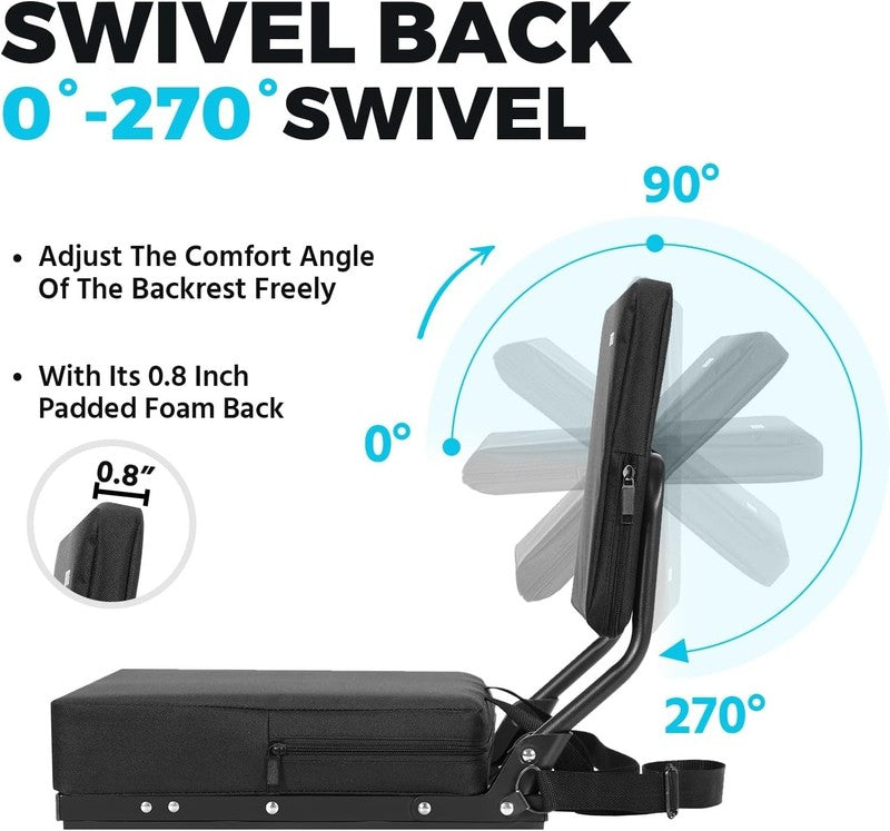 Stadium Seat Chair w/ Back Support Padded Foldable 330lbs Portable Black3