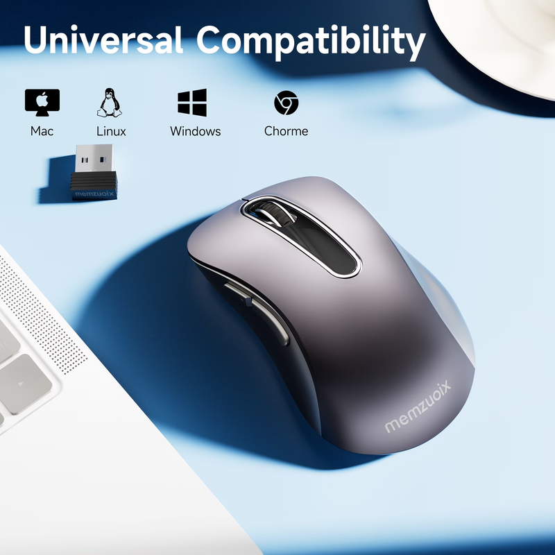 2.4GHz Wireless Mouse 1200 DPI 5 Button USB Receiver PC Laptop Silver Surfer6