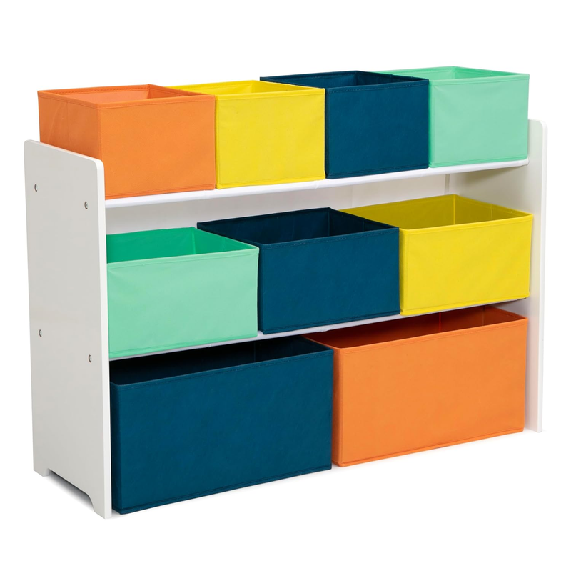 Deluxe Multi Bin Toy Organizer w/ Storage Bins Greenguard Gold White Navy/Green0