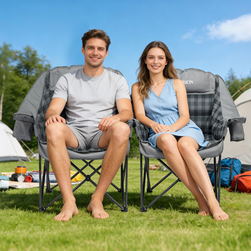 Oversized Camping Chair for Adults, Portable Camping Chairs with Phone Pouch and1