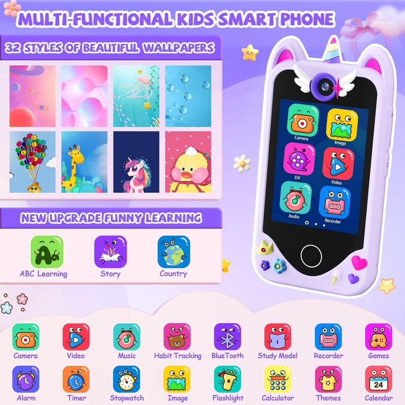 Kids Smart Phone for Girls Gifts - Toddler Christmas Birthday Gift for Age 3 4 51