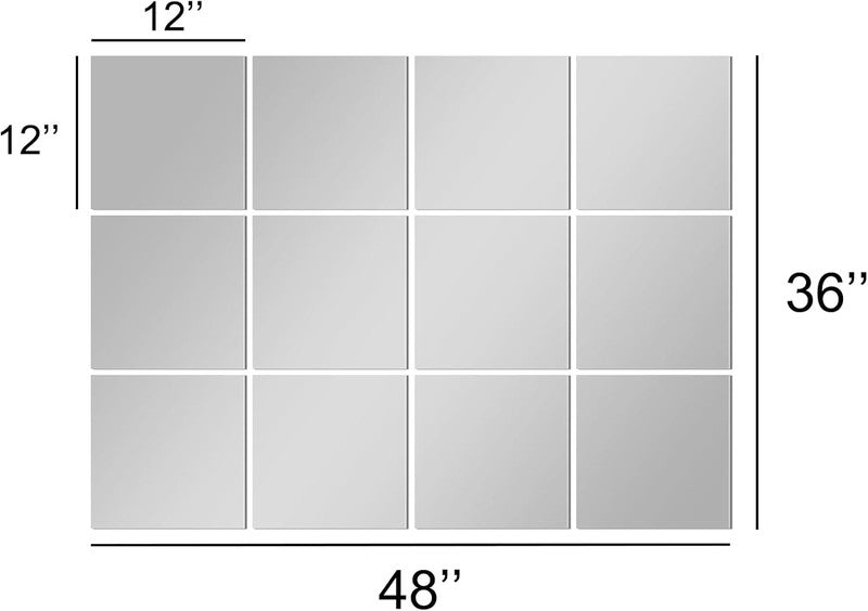 Home Gym Mirror Tiles 12x12 Inch 12 Pcs Full Length Workout Mirrors for Wall5