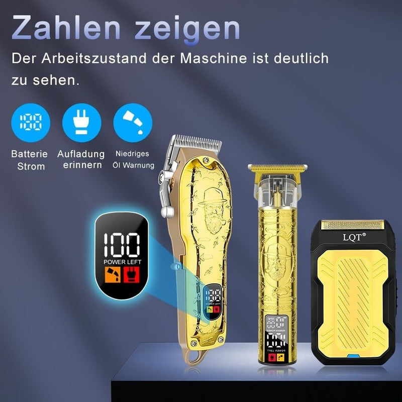 Gold Professional Hair Clipper Set for Men - Cordless Grooming Kit4