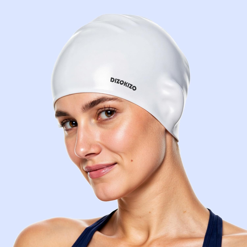 Adult Swim Cap Silicone 2 Pack Waterproof Non Slip Hair Protection7