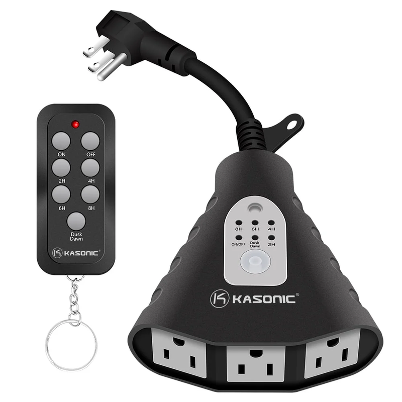 Dusk to Dawn Timer, 120V 1800 W 3 Outlets 100 Feet Range7