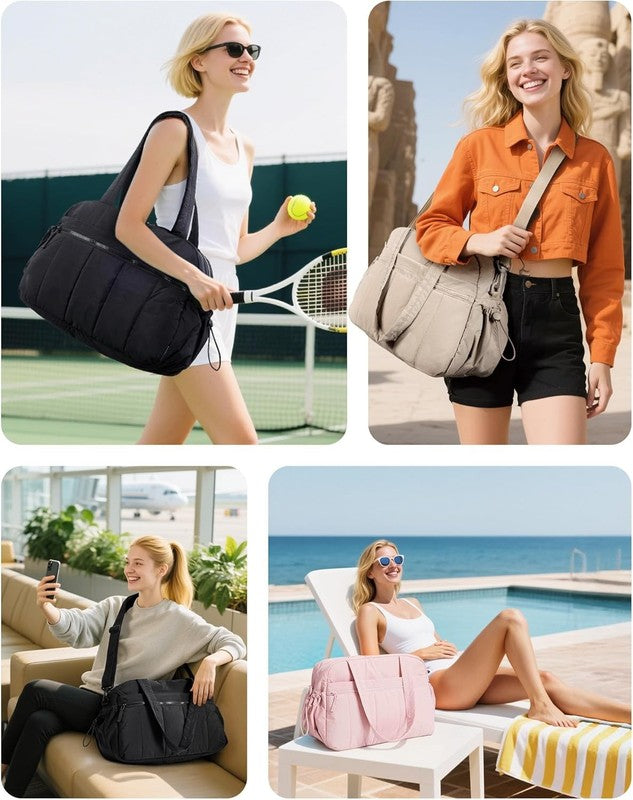 Gym Bag for Women, Duffle Bag for Travel with Wet Pocket, Lightweight Carry on W5