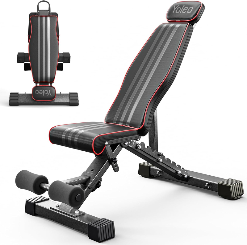 Adjustable Weight Bench 660LB Foldable Incline Decline Flat Bench Mat0