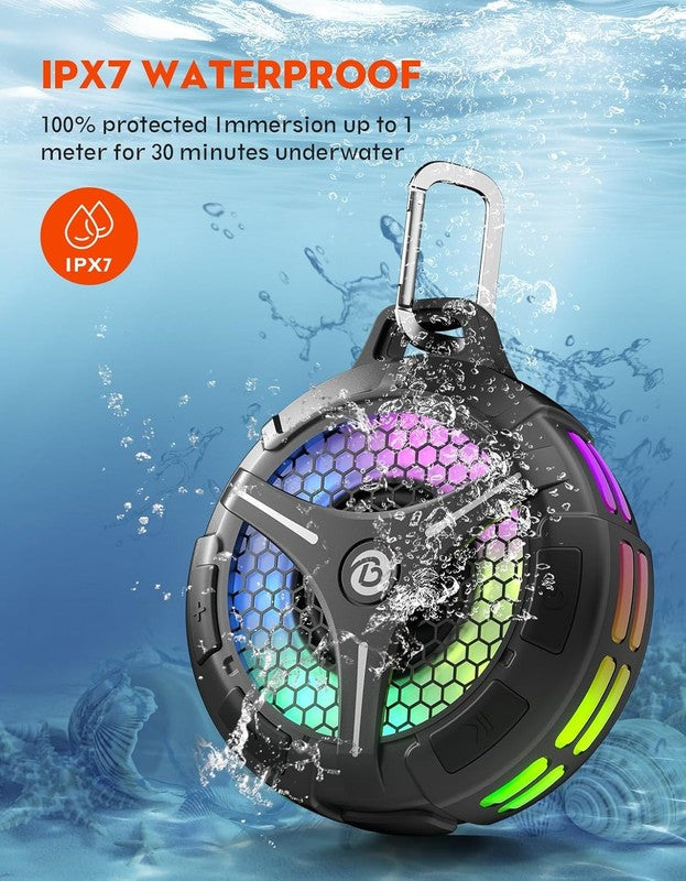 Waterproof Bluetooth Shower Speaker, IPX7, TWS, RGB Lights, Gift for All Ages4