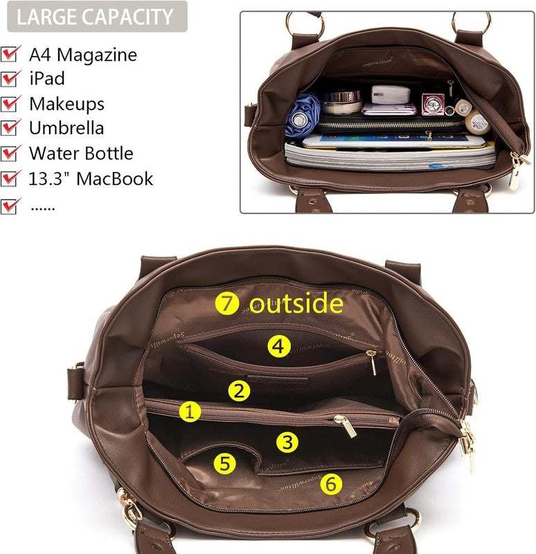 Women Fashion Handbag Set 4PCS Shoulder Bag Satchel Hobo Tote Purse5