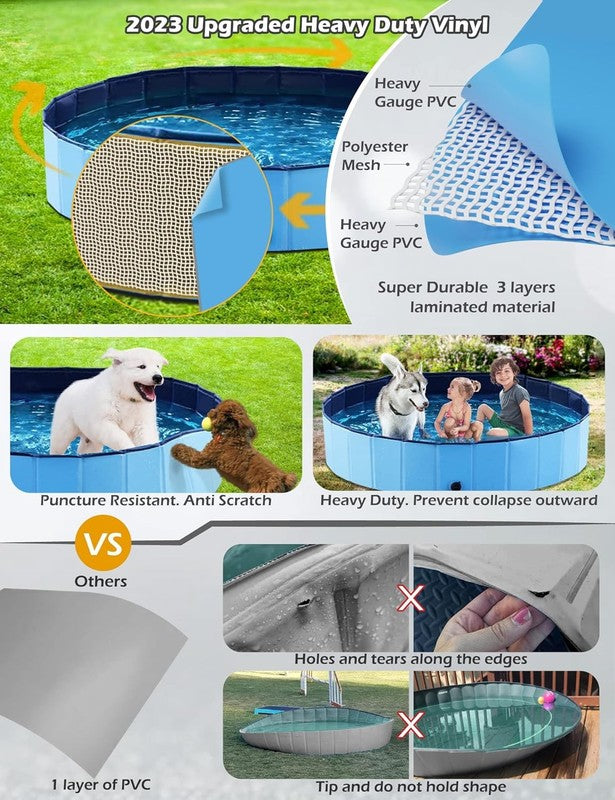 Foldable Dog Pet Bath Pool Collapsible Dog Pet Pool Bathing Tub Kiddie Pool Dogg3