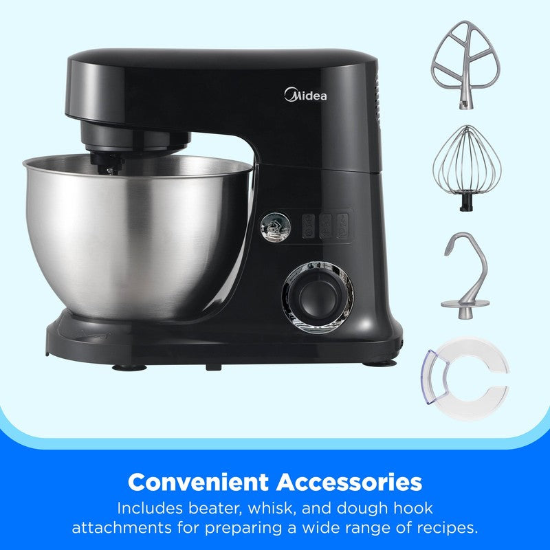 5 Quart Black Cake Mixer with Stand, 300W Multifunction Electric Food Mixer with7