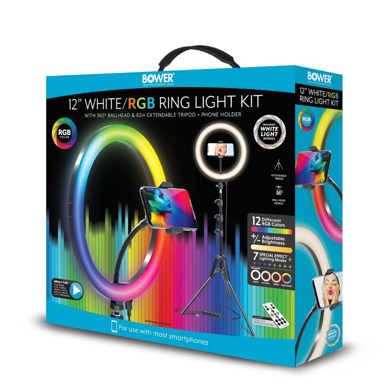 12-Inch LED RGB Ring Light Studio Kit with Special Effects; Black7