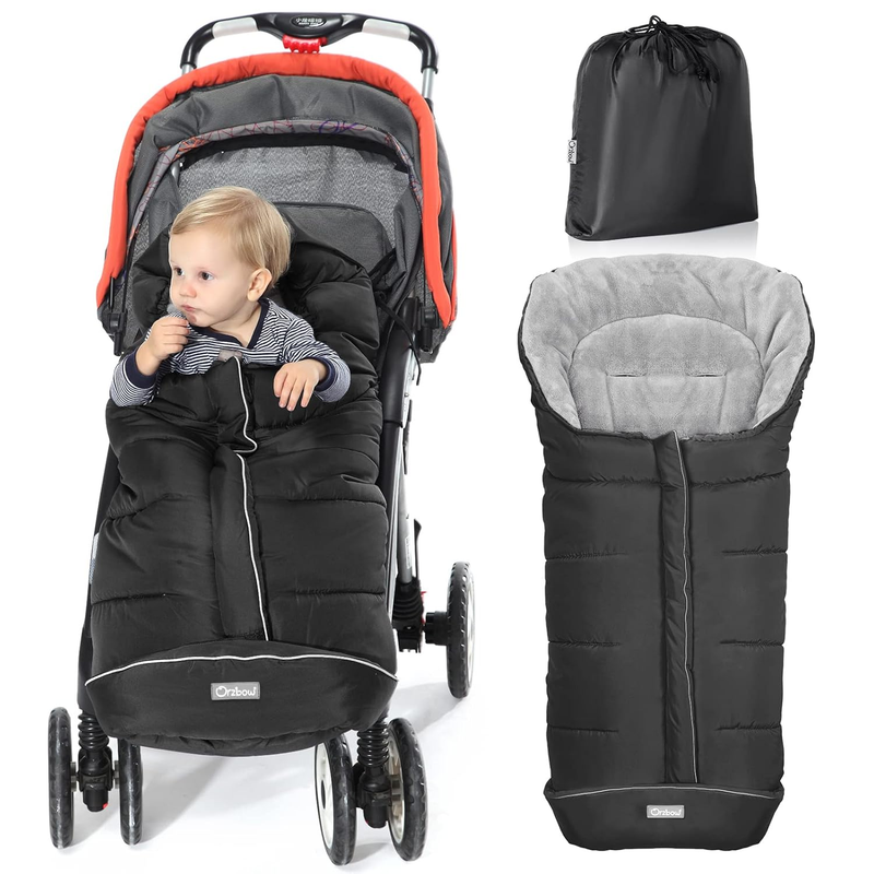 Universal Stroller Bunting Bag, Warm Waterproof Toddler Footmuff, Black L8