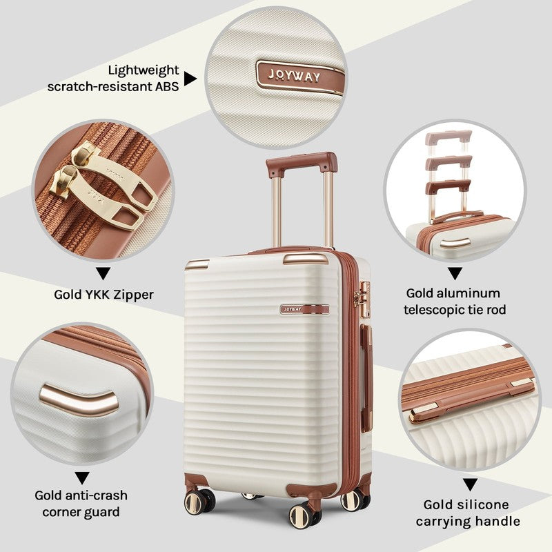 3 Piece Carry On Luggage Set with Swivel TSA Lock and Leather Carry Bag1
