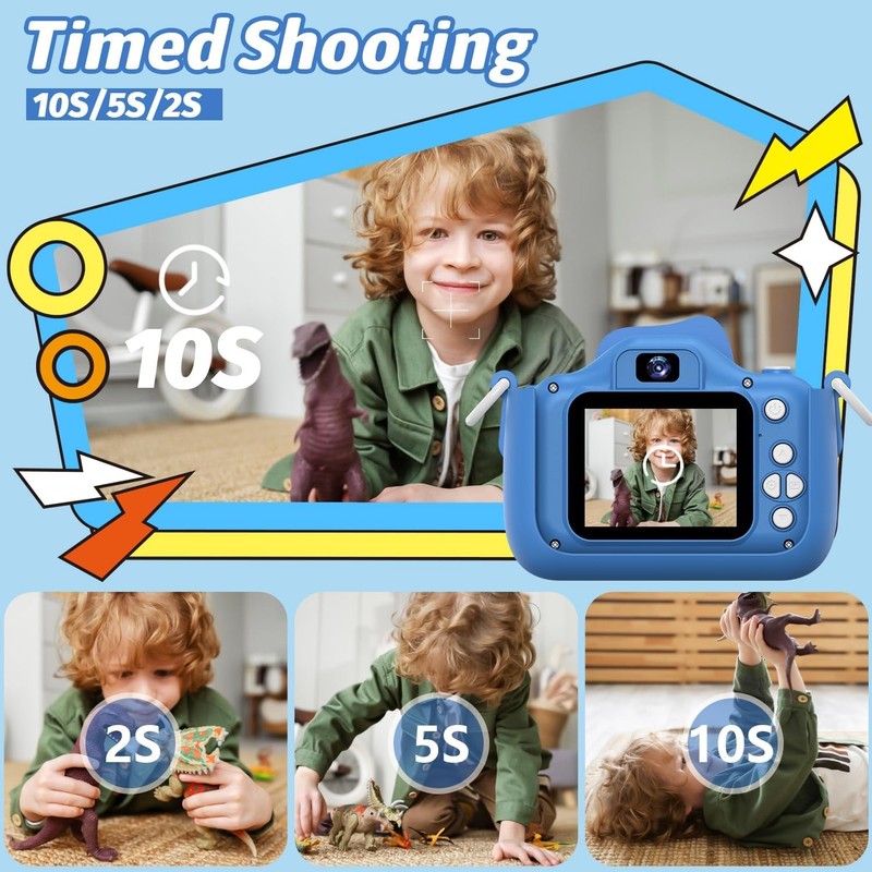 Kids Digital Camera Toy 1080P Video Selfie Gift for Boys & Girls 3 12 Blue3