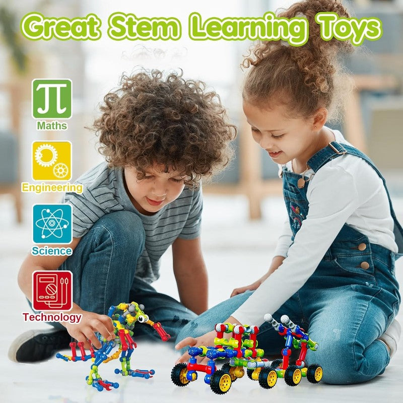 186PCS Kids STEM Building Blocks Toy Educational Fine Motor Skills Ages 3+2