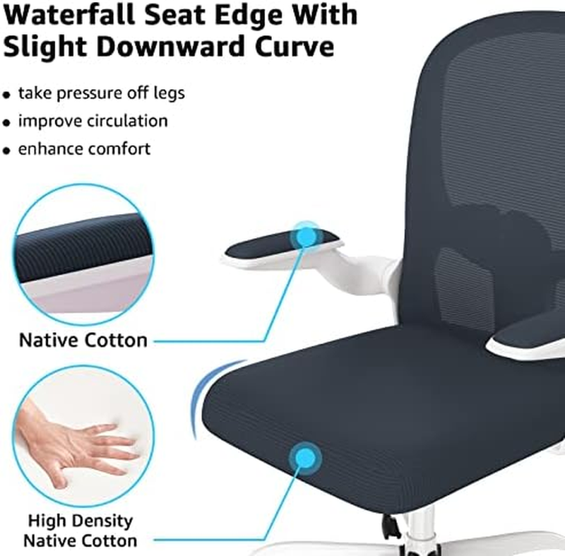 Ergonomic Mesh Office Chair Swivel Desk Chair Flip Up Arms Lumbar Support1