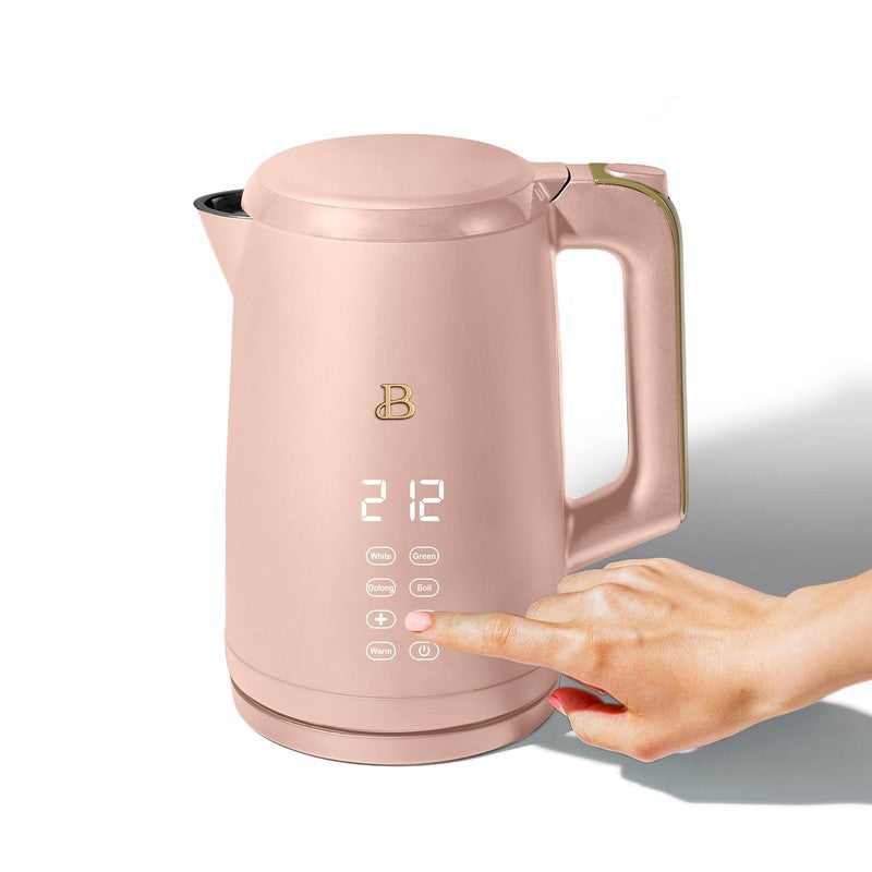 1.7L Electric Kettle 1500W Rose by Drew Barrymore, One-Touch3