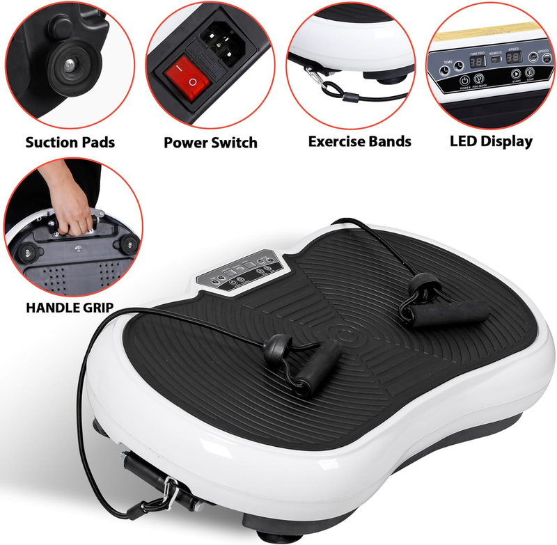 Pro Vibration Plate Machine 99 Levels Full Body Workout Bands Bluetooth Remote2