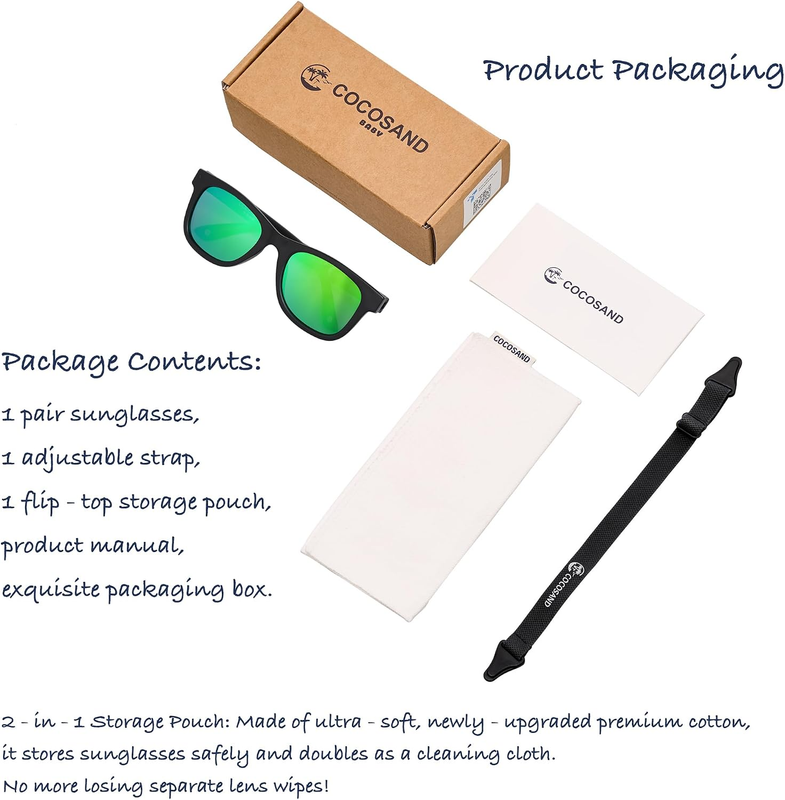   Polarized Baby Sunglasses UV400 Flexible Strap Infant Toddler 0 24 Months1