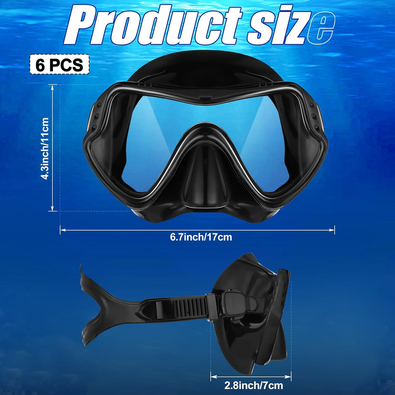 6 Pack Swim Goggles with Nose Cover Anti-Fog Leakproof Diving Mask for Adults Yo1