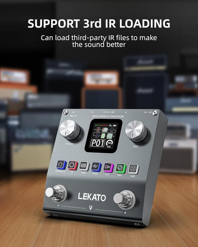 Multi Effects Guitar Pedal Pocket Rechargeable 6 Modules 80 Presets BT Audio5