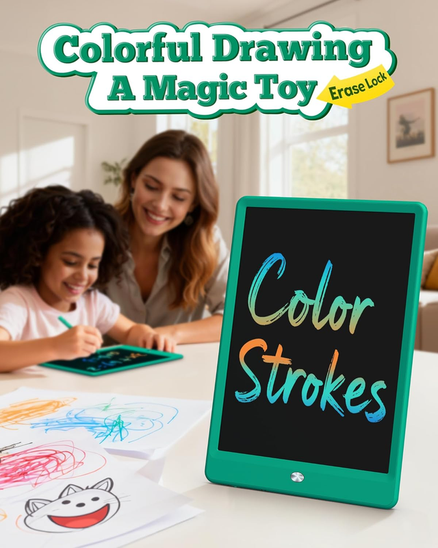 10 Inch LCD Writing Tablet Kids Drawing Doodle Board Dark Green4