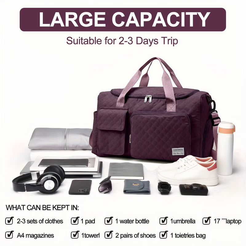 Travel Duffle Bag for Women Large Weekender Bags Carry on Gym Duffel Bag with We6