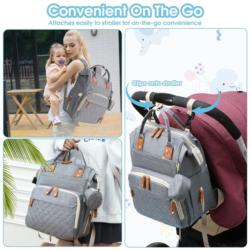 3 in 1 Diaper Bag Backpack w/ Changing Pad & Insulated Pocket – Travel3