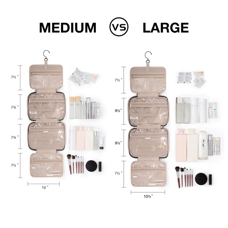 Large Toiletry Bag Travel Organizer Hanging Hook Water Resistant Brown Yellow3