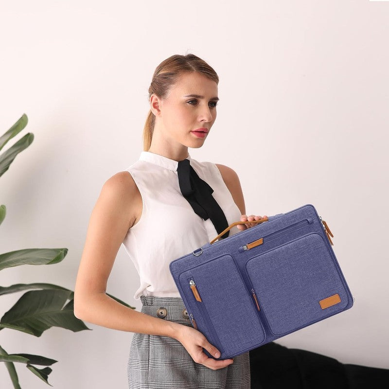 15.6 Inch Laptop Shoulder Bag 360 Protective Messenger 4 Zipper Pockets1