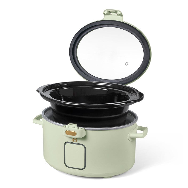 4 Qt Digital Slow Cooker with Hinged Locking Lid, Sage Green by Drew Barrymore6
