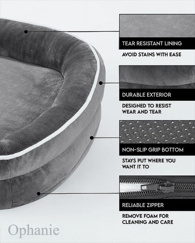 Luxury Orthopedic Dog Bed for Large & Medium Dogs - 35" Gray Plush Comfort6