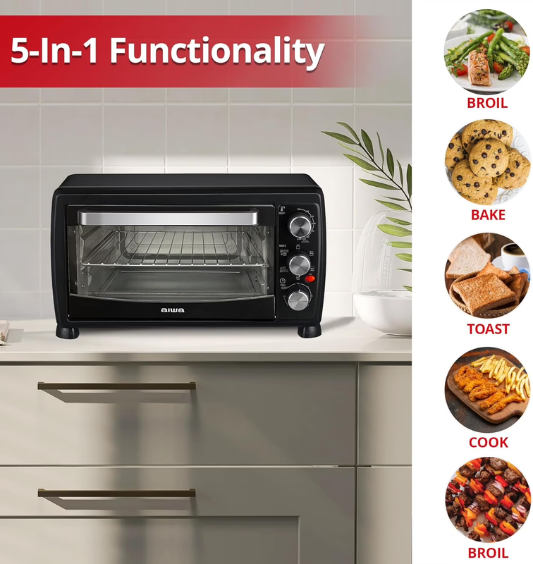Convection Toaster Oven, Countertop Oven with Bake, Toast, & Broil Functions,1