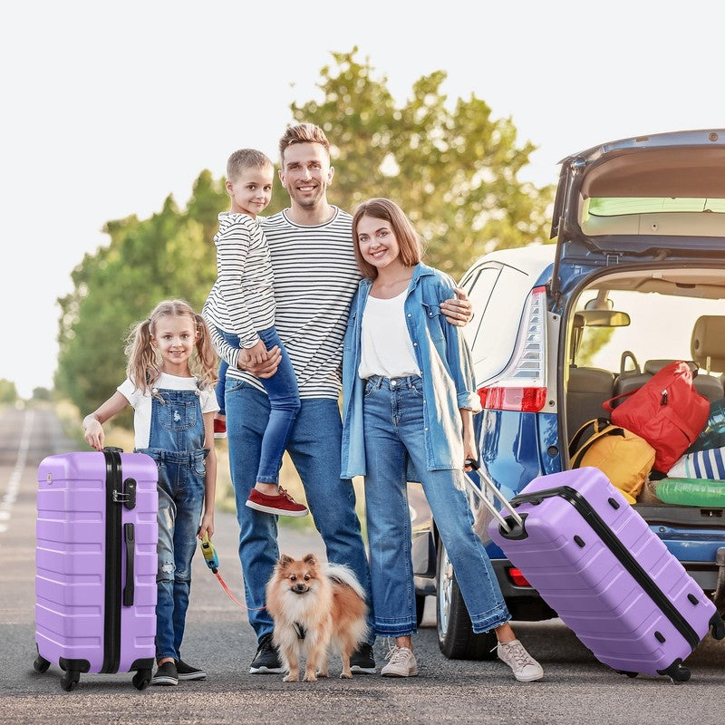 4 Piece Luggage Set Hardside Spinner Suitcase 16 20 24 28 Inch Purple3