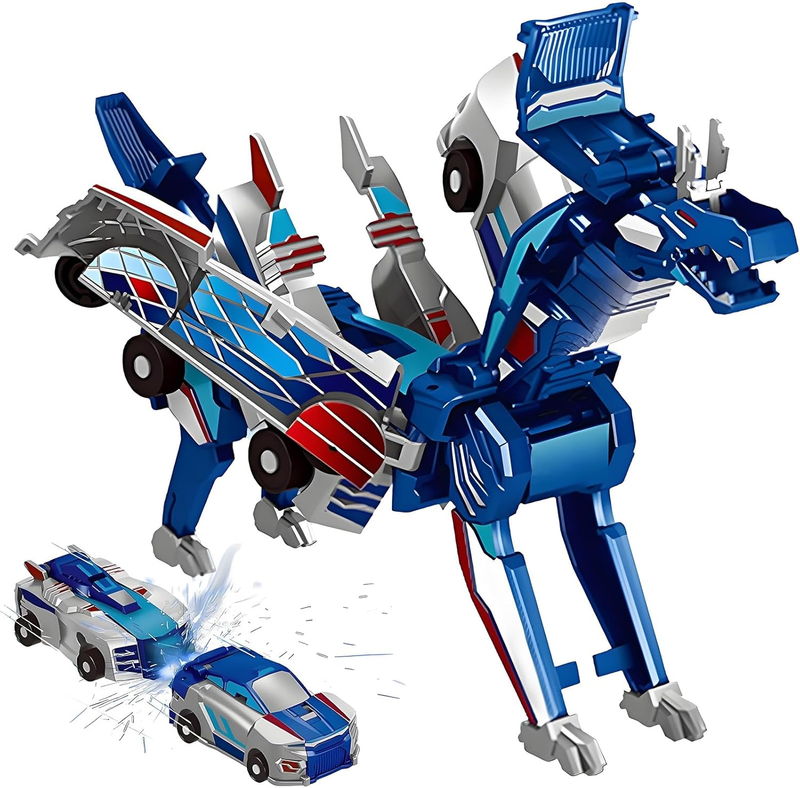 2 in 1 Transforming Dinosaur Car Toy – Magnetic Collision Robot Car 8
