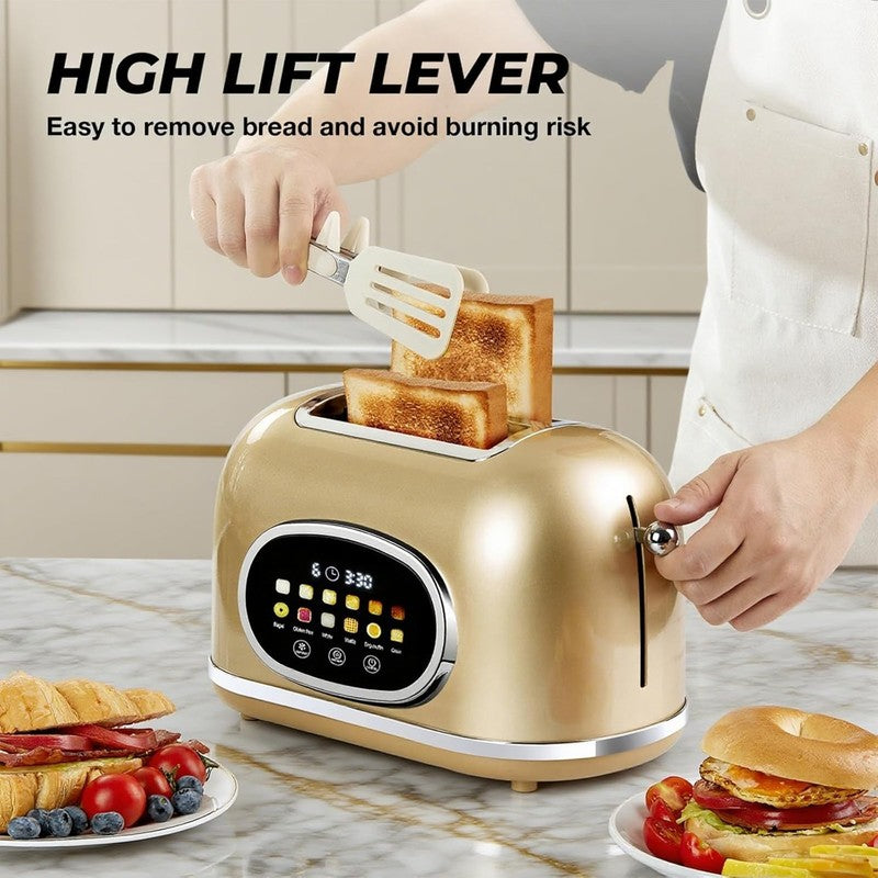 Smart Touch Screen 2 Slice Toaster Retro Stainless Steel, 6 Bread Settings5