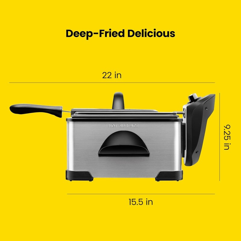 4.5L Deep Fryer XL Adjustable Temp Timer Removable Oil Tank Stainless Steel6