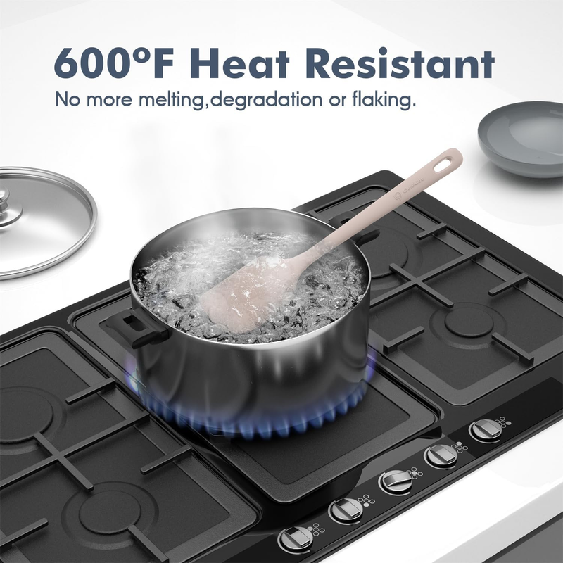 5 Piece Silicone Spatula Set Heat Resistant 600°F Nonstick Cookware5