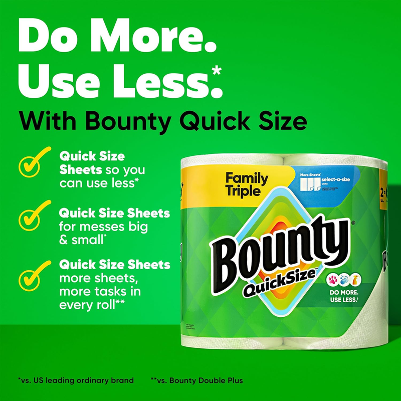 Paper Towels Quick Size White 2 Family Triple Rolls 6 Regular Rolls1