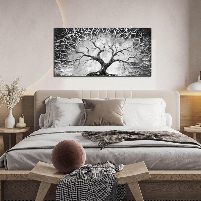 Modern Black and White Tree Wall Art for Living Room or Bedroom 20" X 40"5