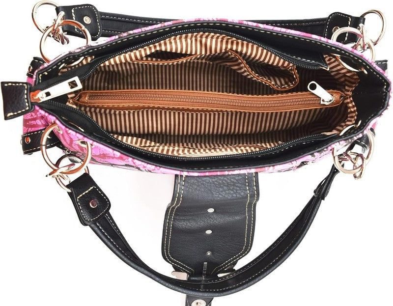 Camouflage Crown Buckle Western Floral Women Shoulder Bag Crossbody Set5