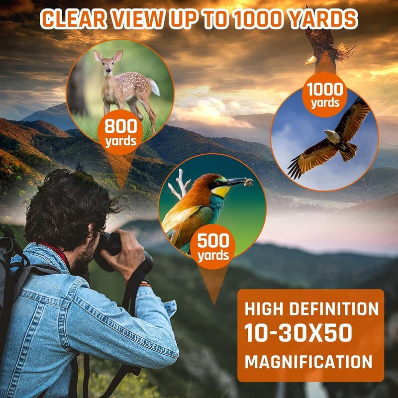 High Powered 10 30X50 Zoom Binoculars for Bird Watching & Hunting, Clear Vision5