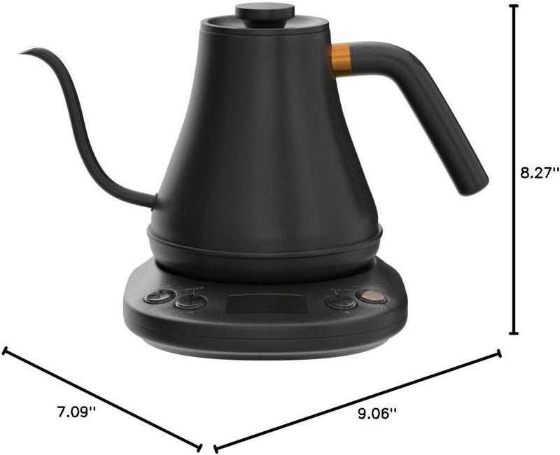 Gooseneck Electric Kettle 0.8L 1200W Matt Black Temp Control Auto Shut Off9
