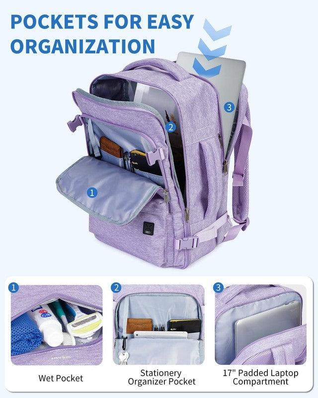 Business Travel Backpack Fits 17 Inch Laptop for Personal Item Bag 18X14X8 Clams2