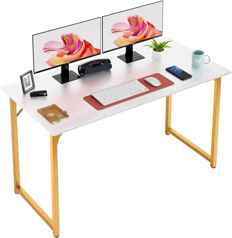 47 Inch Computer Desk Modern Writing Desk for Adults,Gold1